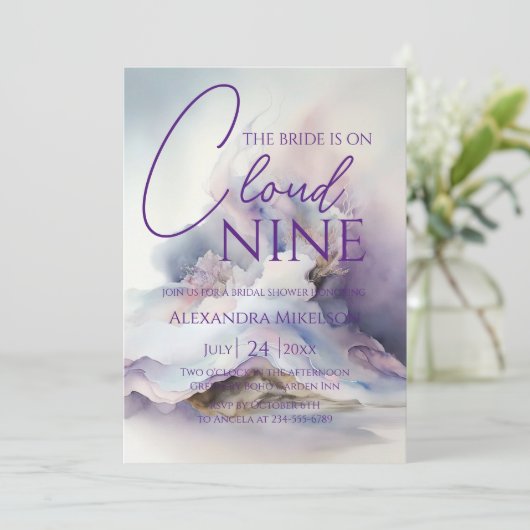 Bruid is op Cloud Nine Bachelorette Weekend Party Kaart (Staand voorkant)