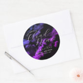 Bruid is op Cloud Nine Roze Blauw Vrijgezellenfees Ronde Sticker (Envelop)