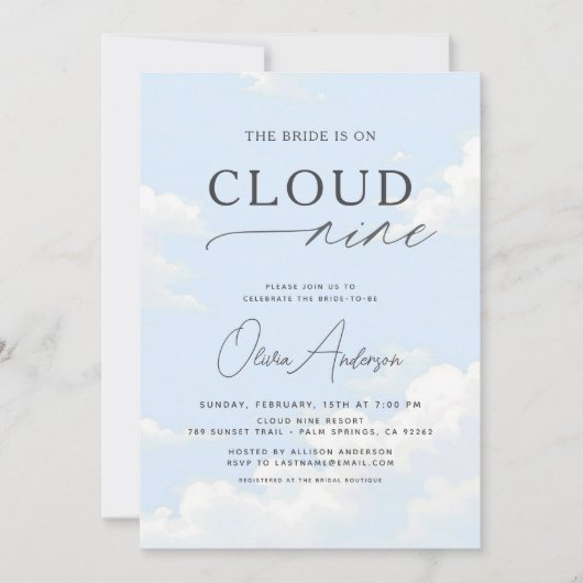 Bruid is op Cloud Nine Vrijgezellenfeest Kaart (Voorkant)