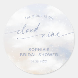 Bruid Is Op Wolk 9 Bruidsfeest  Ronde Sticker