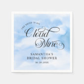 Bruid Is Op Wolk 9 Bruidsfeest Verwelkoming Servet (Voorkant)