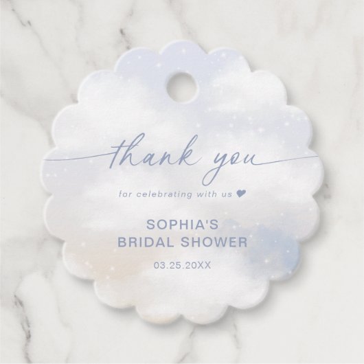Bruid Is Op Wolk 9 Bruidsjurk Bruiloft Bedanken Bedankjes Labels (Voorkant)