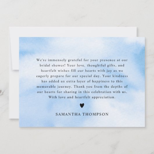 Bruid Is Op Wolk 9 Bruidsmeisjesfeest Bedankkaart (Achterkant)