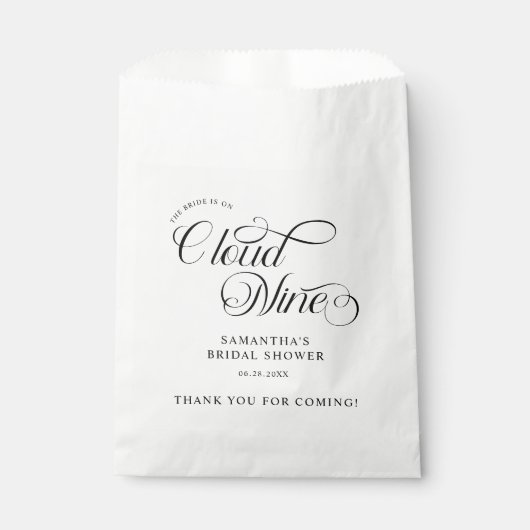 Bruid Is Op Wolk Negen Bruidsmeisjesfeest Verwelko Bedankzakje (Voorkant)