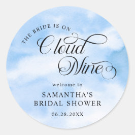 Bruid Is Op Wolk Negen Trouwfeest Verwelkoming Ronde Sticker