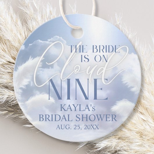 Bruid is op Wolk Nine 9 Pampas Bruiloft Feest Bedankjes Labels