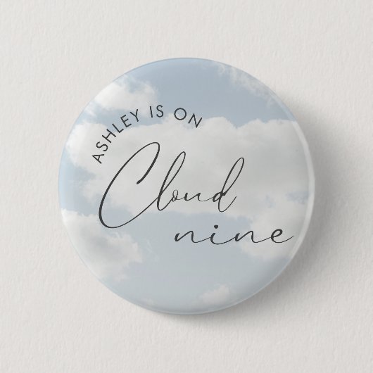 Bruid Is Op Wolk Zes Bruidsfeest Ronde Button 5,7 Cm (Voorkant)