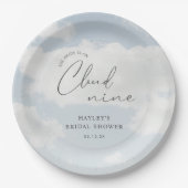 Bruid Is Op Wolk Zeven Bruidsfeest  Papieren Bordje (Voorkant)