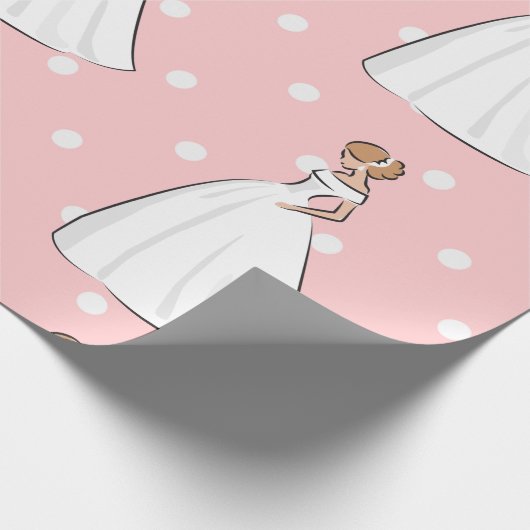 Bruid Jurk Elegant Bruiloft Partij Polka Dots Cadeaupapier (Hoek)