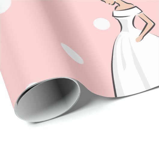 Bruid Jurk Elegant Bruiloft Partij Polka Dots Cadeaupapier (Rol Hoek)