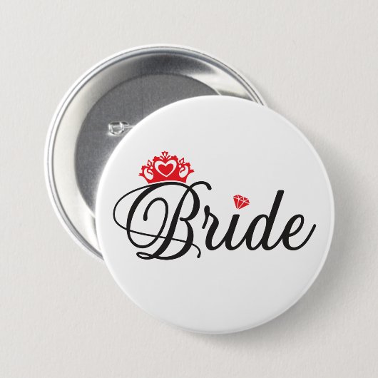 Bruid knop ronde button 7,6 cm (Voorkant /achterkant)