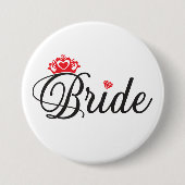 Bruid knop ronde button 7,6 cm (Voorkant)