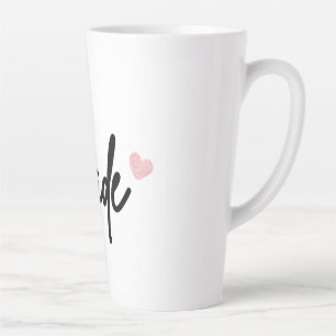 Bruid koffiemok - Roze Hart Script Bruidsmok Latte Mok