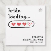 Bruid laadt bruidsfeest bedankjes labels (Achterkant)