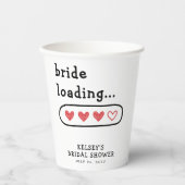 Bruid laadt bruidsfeest hearts  papieren bekers (Voorkant)