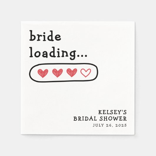 Bruid laadt bruidsfeest hearts servet (Voorkant)