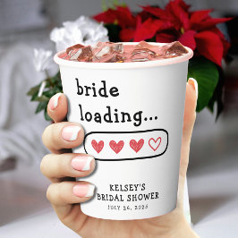 Bruid laadt Bruidsmeisjes Bruiloft  Papieren Bekers