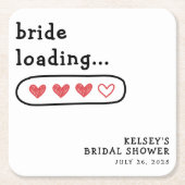 Bruid Laadt Bruiloft Bruidsmeisjesfeest  Kartonnen Onderzetters (Voorkant)
