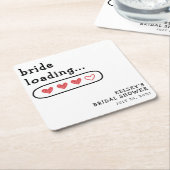 Bruid laadt harten Bruiloftfeest  Kartonnen Onderzetters (Schuin)