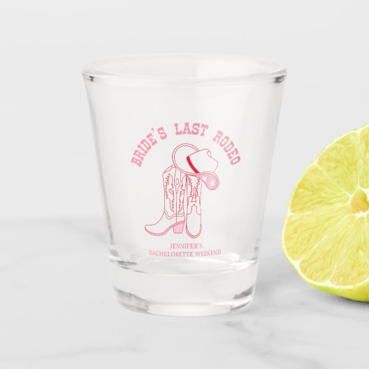 Bruid laatste rodeo vrijgezellenfeest bruidsmeisje shot glas (Voorkant)