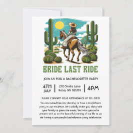 Bruid Last Ride Spinster Bachelorette Party Kaart