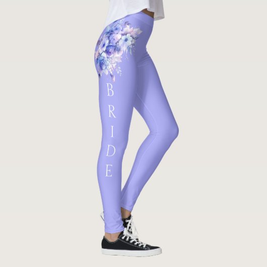 Bruid lavendel violet floral Leggings (Rechts)