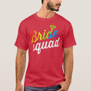 Bruid LGBT Regenboog Vlag Lesbische Bachelorette F T-shirt