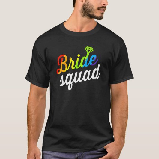 Bruid Lgbt Regenboogvlag Lesbisch Meisjesuitstapje T-shirt (Voorkant)