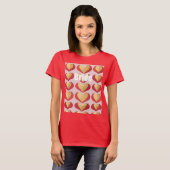 Bruid Luxe Goud Rode Harten Rood T-shirt (Voorkant volledig)