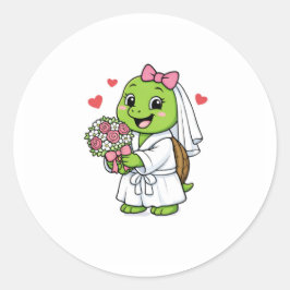 Bruid Maakt Zich Op Ronde Sticker