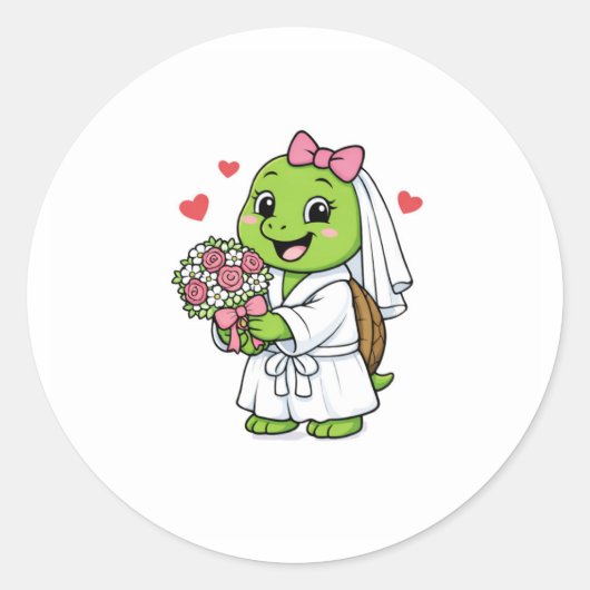 Bruid Maakt Zich Op Ronde Sticker (Voorkant)