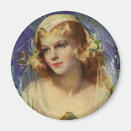 Bruid met Bijbel, Religieus Huwelijk Magneet (Voorkant)