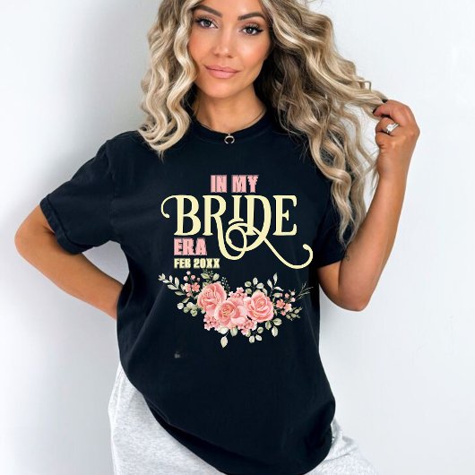 Bruid met bloemen Bruidsfeest T-shirt
