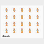 Bruid met bloemen ronde sticker (Vel)