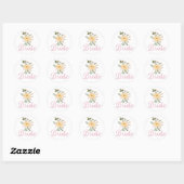 Bruid met bloemen  ronde sticker (Vel)