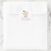 Bruid met bloemen  ronde sticker (Tas)