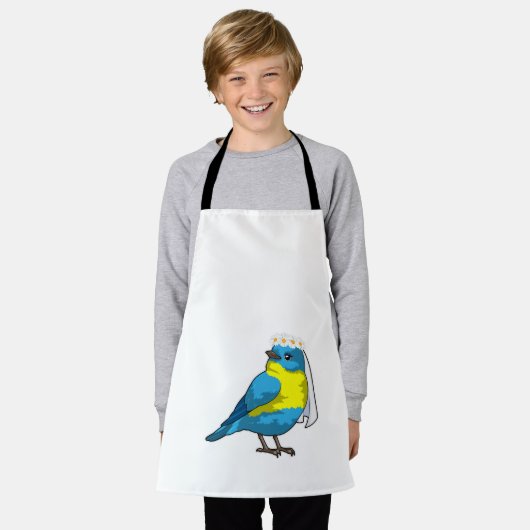 Bruid met bloemenkrans schort (Gedragen)