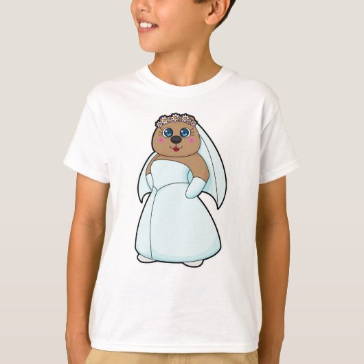 Bruid met bloemenkrans t-shirt (Voorkant)