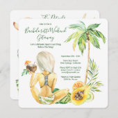 Bruid Met Blond Haar Bachelorette Strand Weekend Kaart (Voorkant / Achterkant)