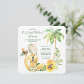 Bruid Met Blond Haar Bachelorette Strand Weekend Kaart (Staand voorkant)