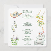 Bruid Met Blond Haar Bachelorette Strand Weekend Kaart (Achterkant)