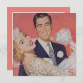 Bruid met blond haar trouwt save the date (Voorkant / Achterkant)