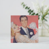 Bruid met blond haar trouwt save the date (Staand voorkant)