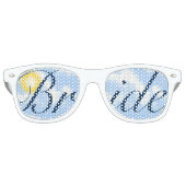 Bruid met Blue Sky Retro Zonnebril (Voorkant)