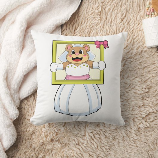 Bruid met bruidsjurk & fotolijst.p kussen (Deken)