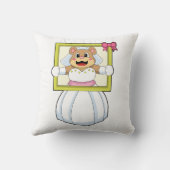 Bruid met bruidsjurk & fotolijstje.p kussen (Achterkant)