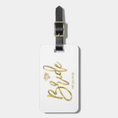 Bruid Met Diamant Wit Bagagelabel (Voorkant verticaal)