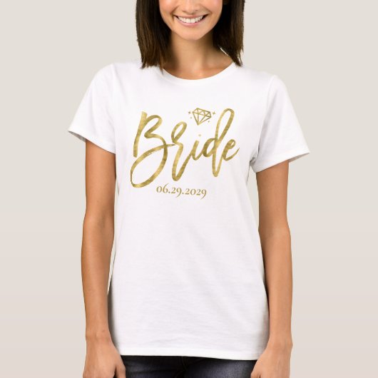 Bruid Met Diamanten Bachelorette Feest T-shirt (Voorkant)