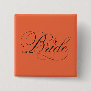 Bruid met hart vierkante button 5,1 cm