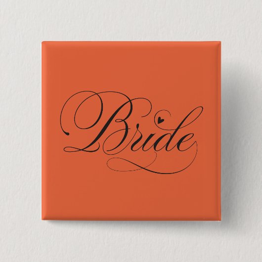 Bruid met hart vierkante button 5,1 cm (Voorkant)